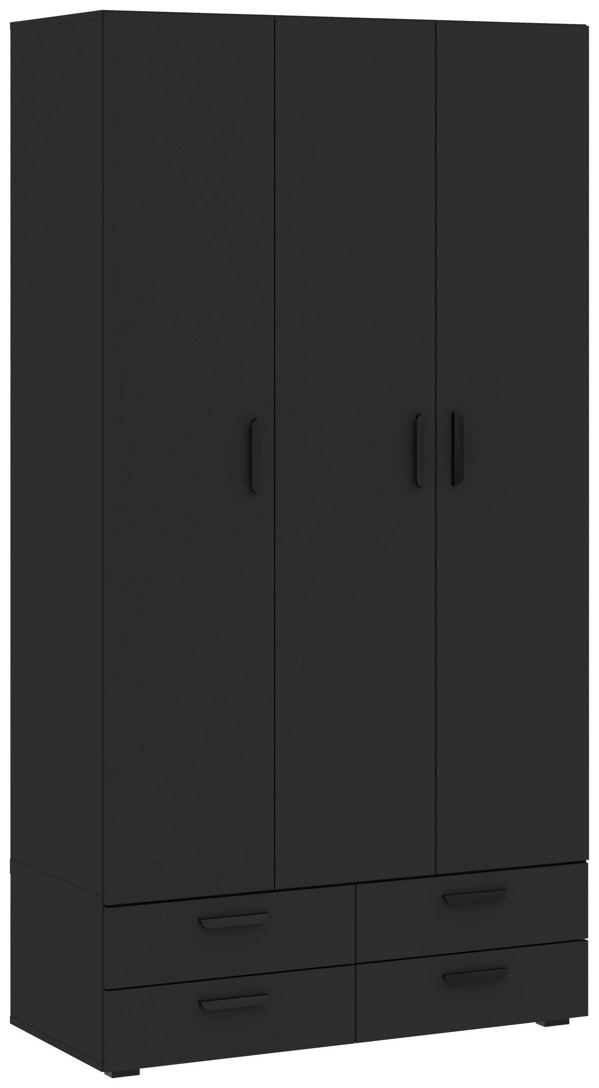 DREHTÜRENSCHRANK  in Anthrazit  - Anthrazit/Schwarz, KONVENTIONELL, Holzwerkstoff/Kunststoff (111/179/52cm) - Carryhome