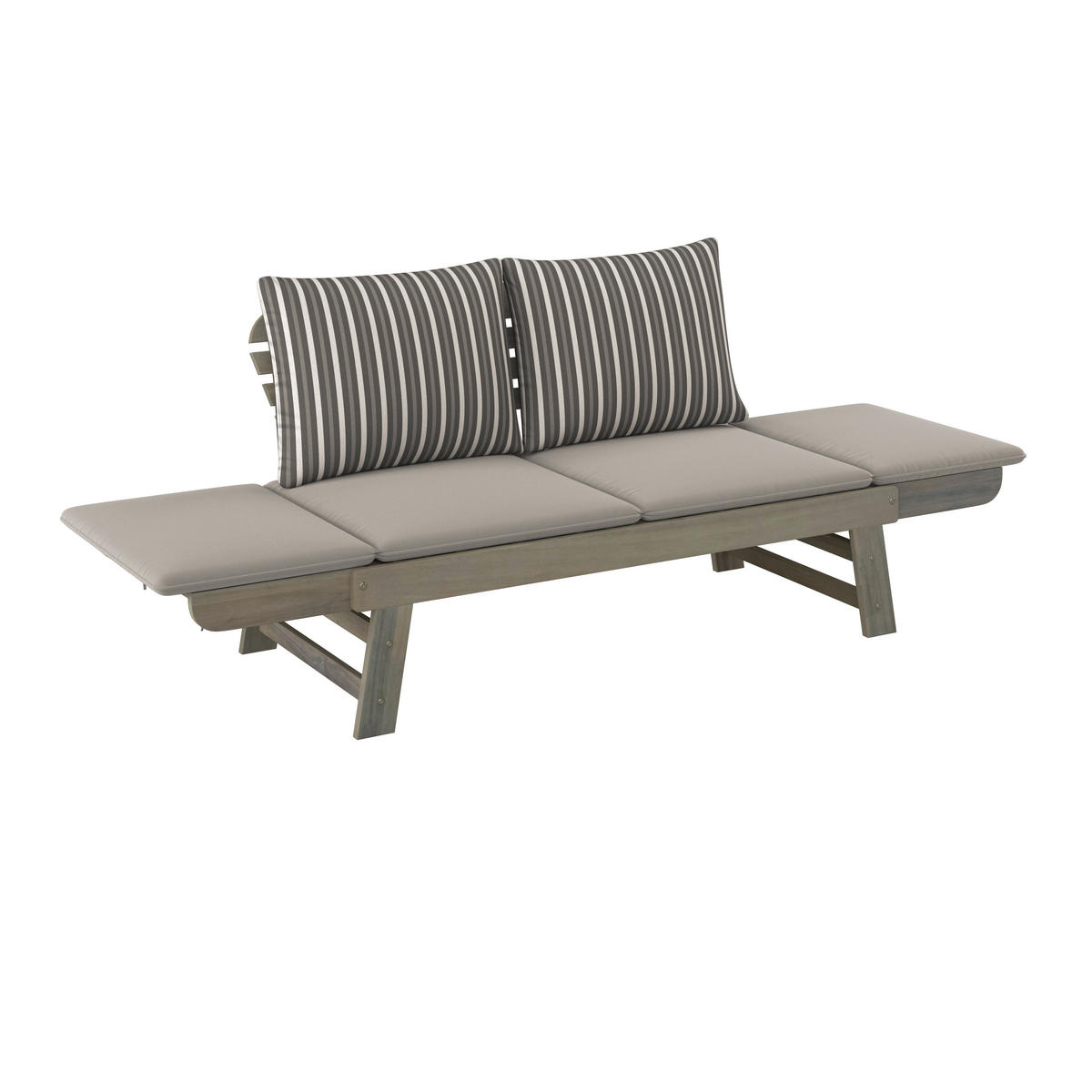 GARTENBANK 190/76/67 cm  in Multicolor, Akaziefarben, Taupe  - Taupe/Multicolor, Natur, Holz/Textil (190/76/67cm) - Ambia Garden