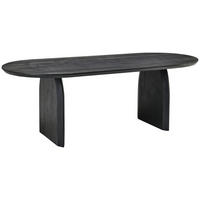 ESSTISCH Mangoholz teilmassiv oval Schwarz  - Schwarz, MODERN, Holz (220/76/100cm) - MID.YOU