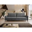 SCHLAFSOFA  mit Liegefunktion, Rücken echt Chenille Graphitfarben  - Schwarz/Graphitfarben, KONVENTIONELL, Textil/Metall (223/89/107cm) - Carryhome