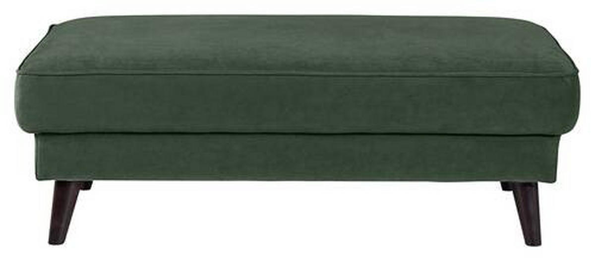 HOCKER in Textil Dunkelgrün  - Wengefarben/Dunkelgrün, Modern, Holz/Textil (123/45/74cm) - Trendmanufaktur