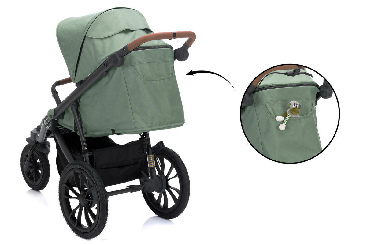 JOGGER Set Jogger Run  - Schwarz/Olivgrün, Basics, Textil/Metall (125/57/107cm) - Fillikid