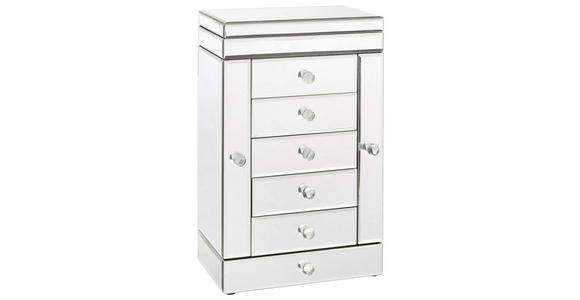 SCHMUCKSCHRANK 26/41/18 cm - Silberfarben, Design, Glas/Holzwerkstoff (26/41/18cm) - Xora