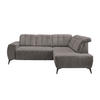 ECKSOFA in Chenille Graubraun  - Graubraun/Schwarz, Modern, Textil/Metall (261/200cm) - Livetastic