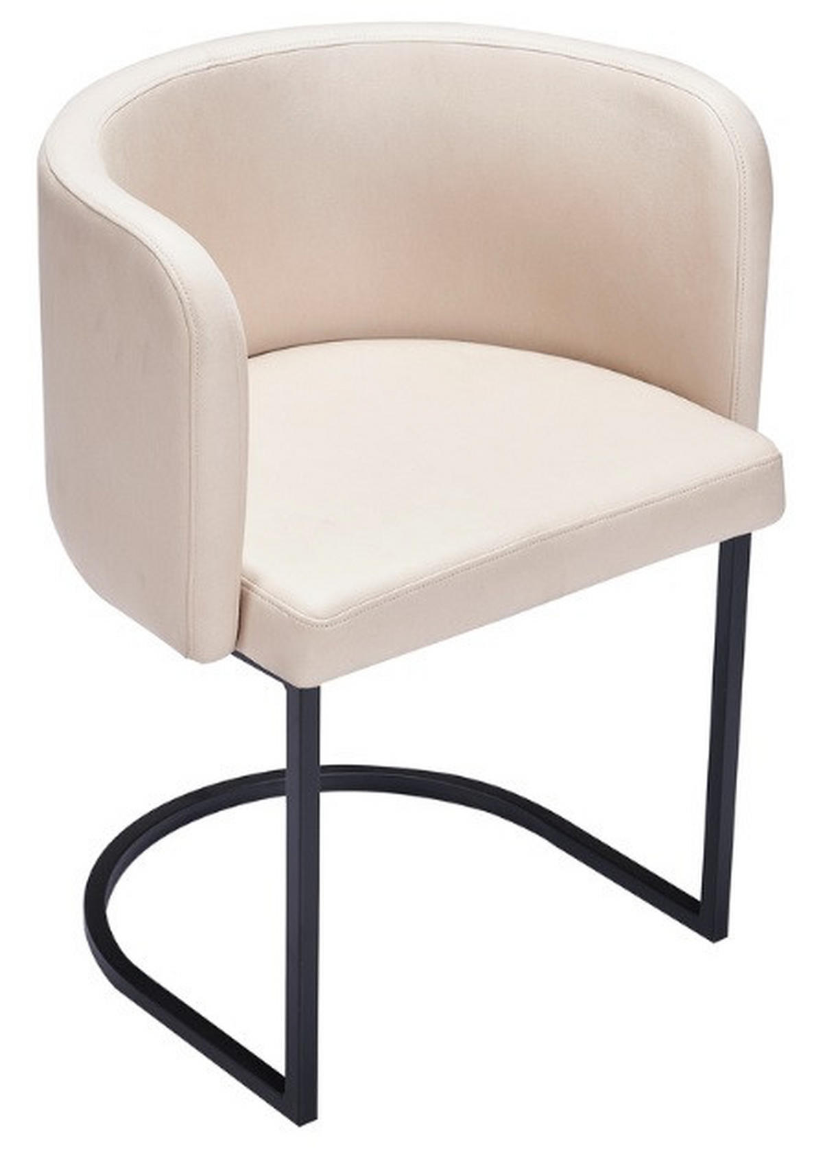 STOL stål  - beige/svart, Design, metall/textil (51/75/60cm) - Johann Jakob