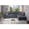 ECKSCHLAFSOFA Alvito in Mikrofaser Anthrazit  - Anthrazit/Schwarz, MODERN, Holz/Textil (298/202cm) - MID.YOU