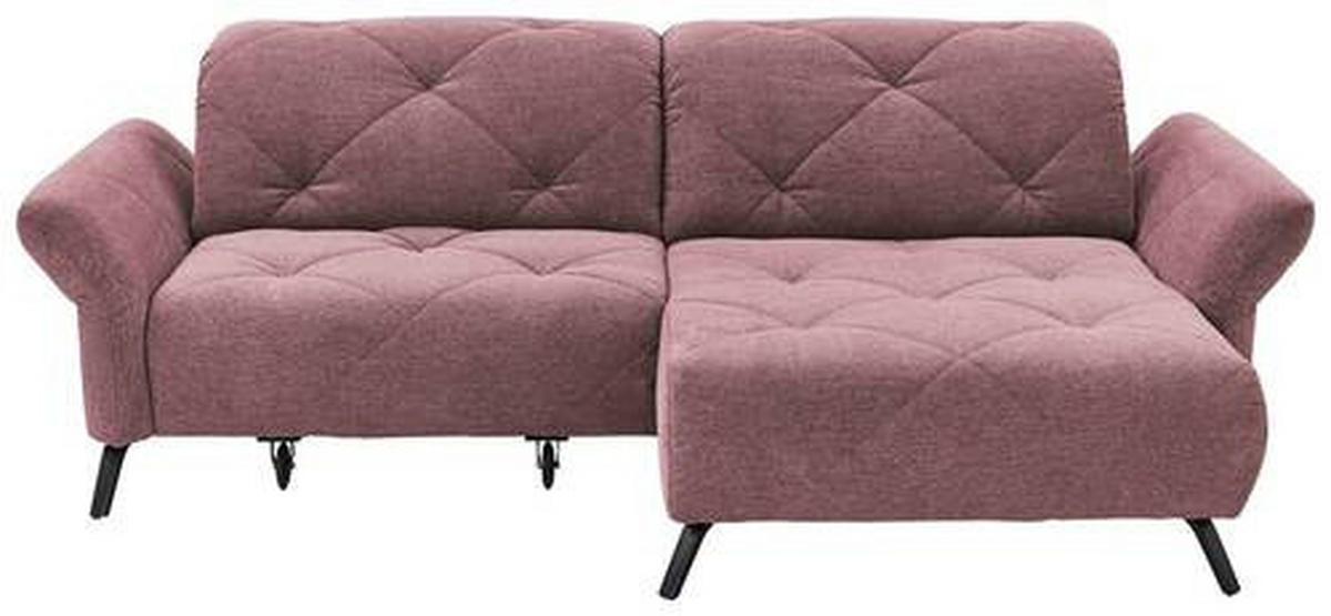 ECKSOFA in Webstoff Flieder  - Flieder/Schwarz, Design, Textil/Metall (244/173cm) - Moderano