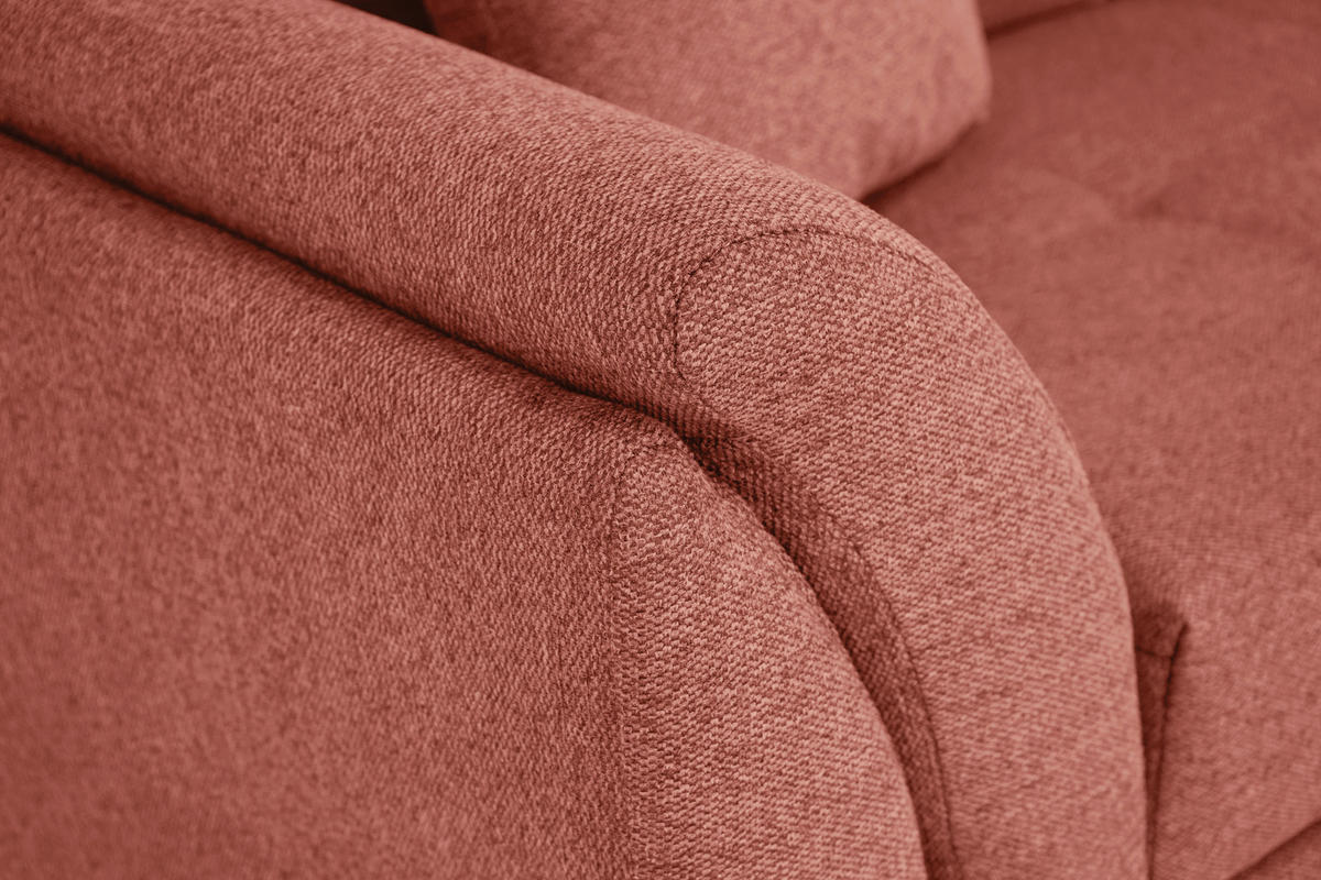 ECKSOFA in Webstoff Koralle  - Koralle/Schwarz, Design, Kunststoff/Textil (278/187cm) - Livetastic