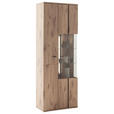 VITRINE in Anthrazit, Eichefarben  - Eichefarben/Anthrazit, KONVENTIONELL, Glas/Holzwerkstoff (75/207/38cm) - Cantus