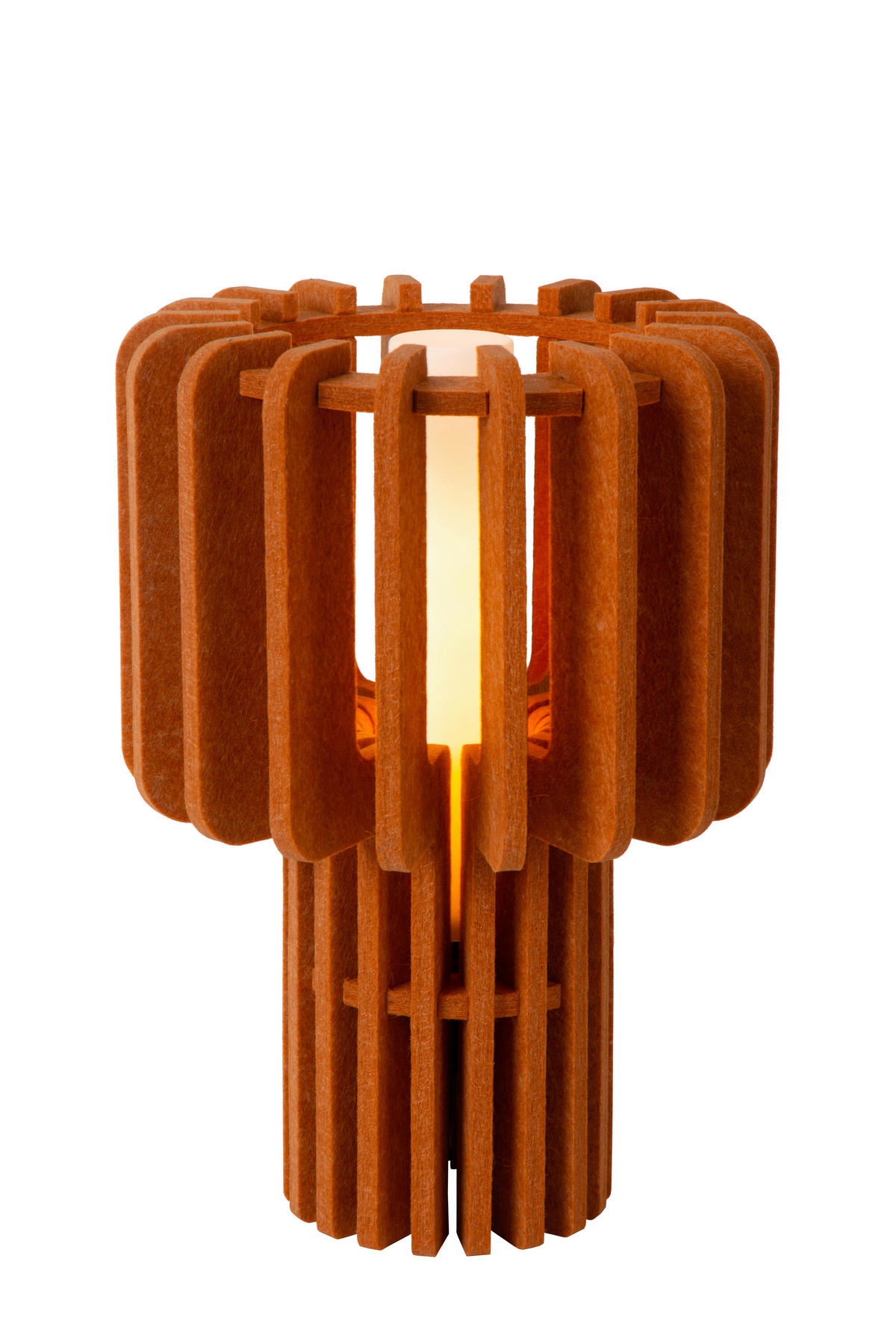 TISCHLEUCHTE ROLLO 24/24/35 cm   - Orange/Weiß, Design, Textil (24/24/35cm) - Lucide
