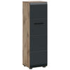 MIDISCHRANK 30/106/30 cm  - Eiche dunkel/Schwarz, Basics, Holzwerkstoff/Kunststoff (30/106/30cm) - MID.YOU