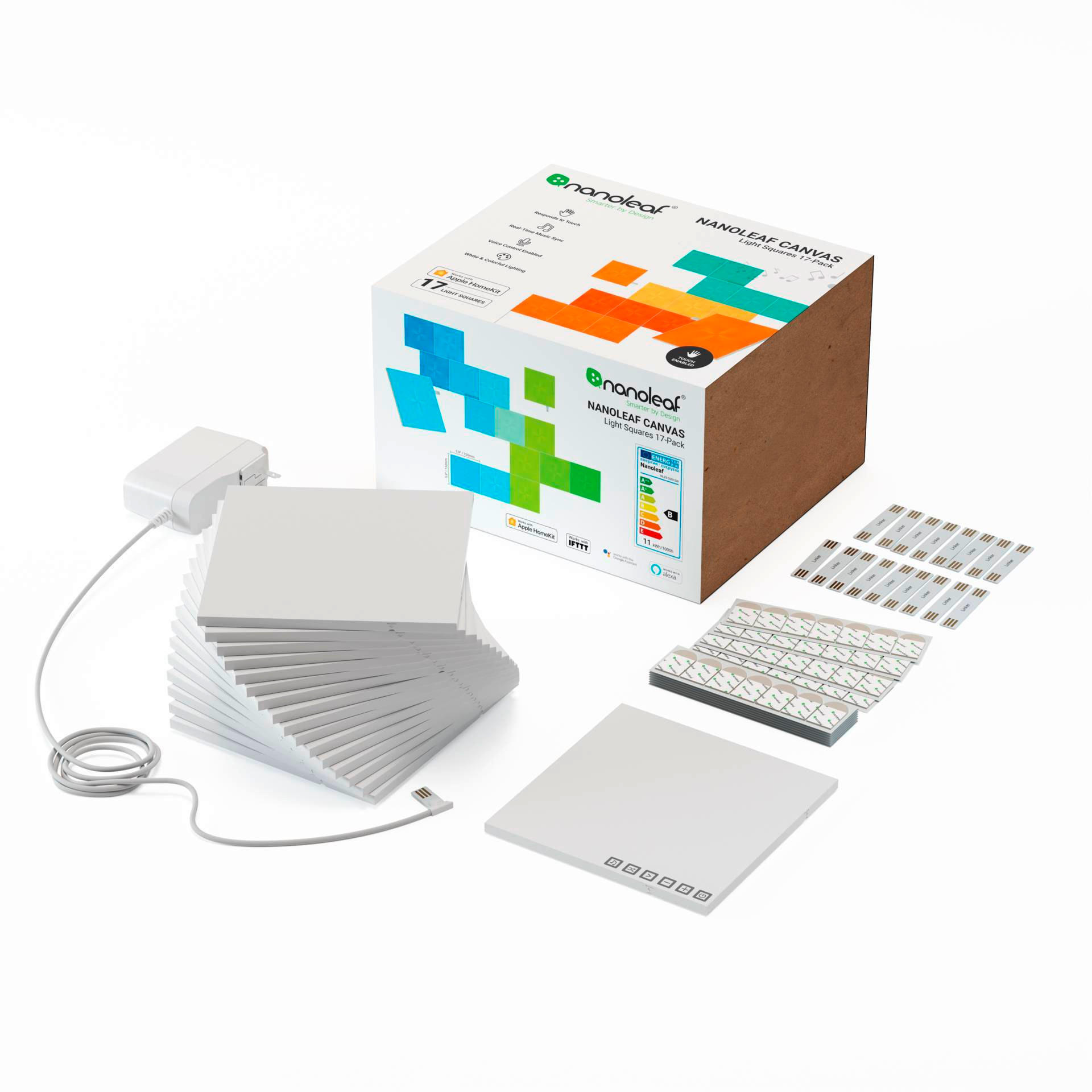 CANVAS STARTER KIT 17ER NANOLEAF CANVAS 15/15/1 cm   - Weiß, Basics, Kunststoff (15/15/1cm)