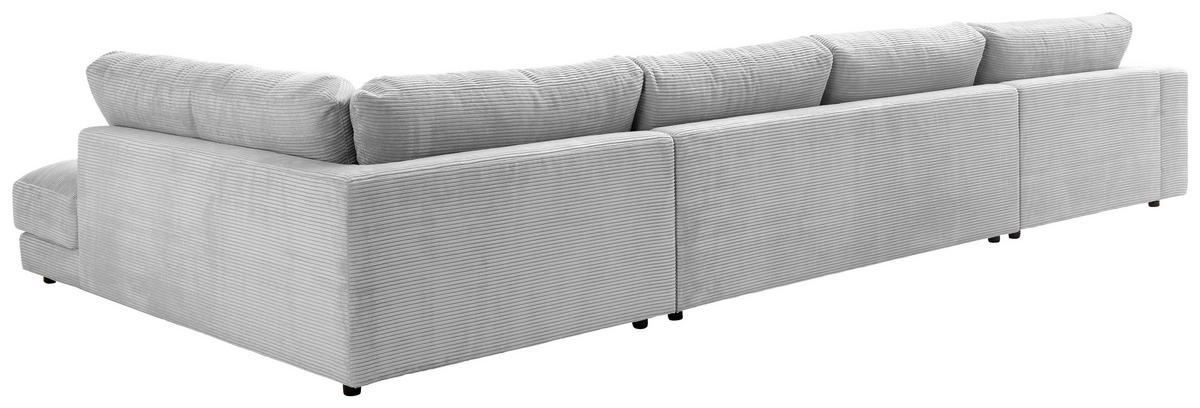 WOHNLANDSCHAFT in Cord Grau  - Schwarz/Grau, Design, Kunststoff/Textil (190/425/224cm) - Hom`in