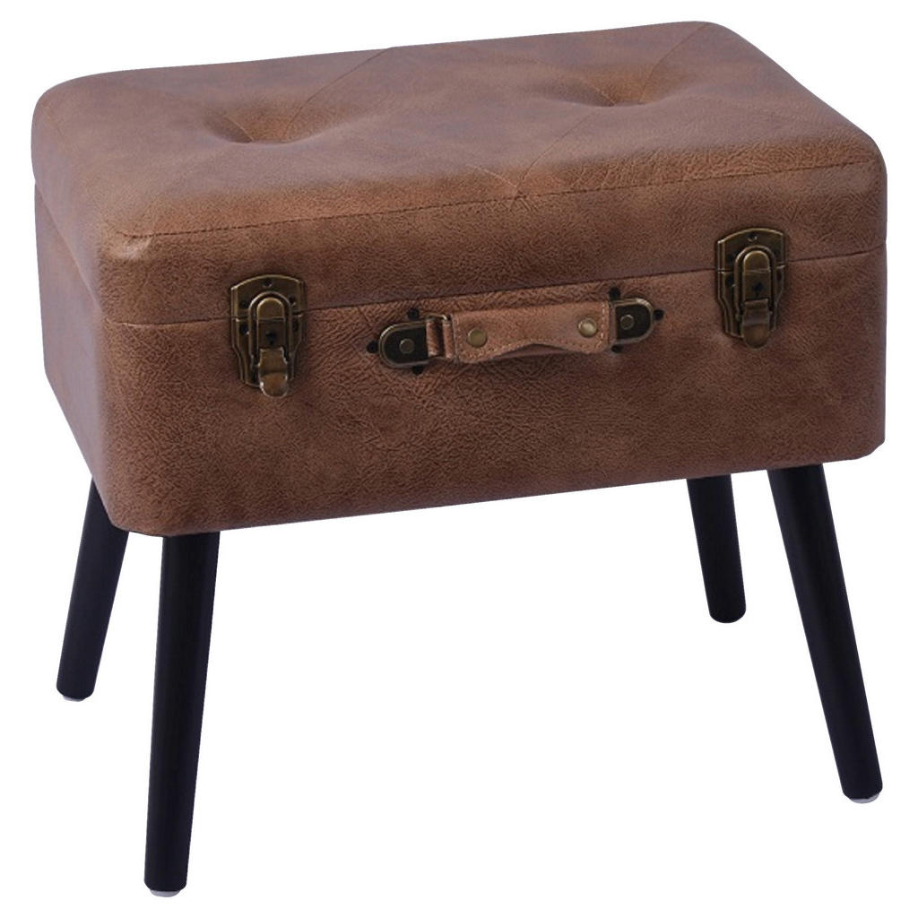 Thumbnail - Xora Hocker, Braun, Textil, rechteckig, 50x45x35 cm, Stauraum, Wohnzimmer, Hocker, Sitzhocker