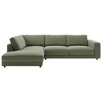 ECKSOFA in Cord Grün  - Schwarz/Grün, Design, Kunststoff/Textil (224/325cm) - Pure Home Lifestyle
