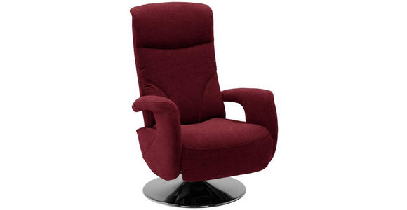 RELAXSESSEL in Textil Rot - Chromfarben/Rot, Design, Textil/Metall (71/110/83cm) - Dieter Knoll