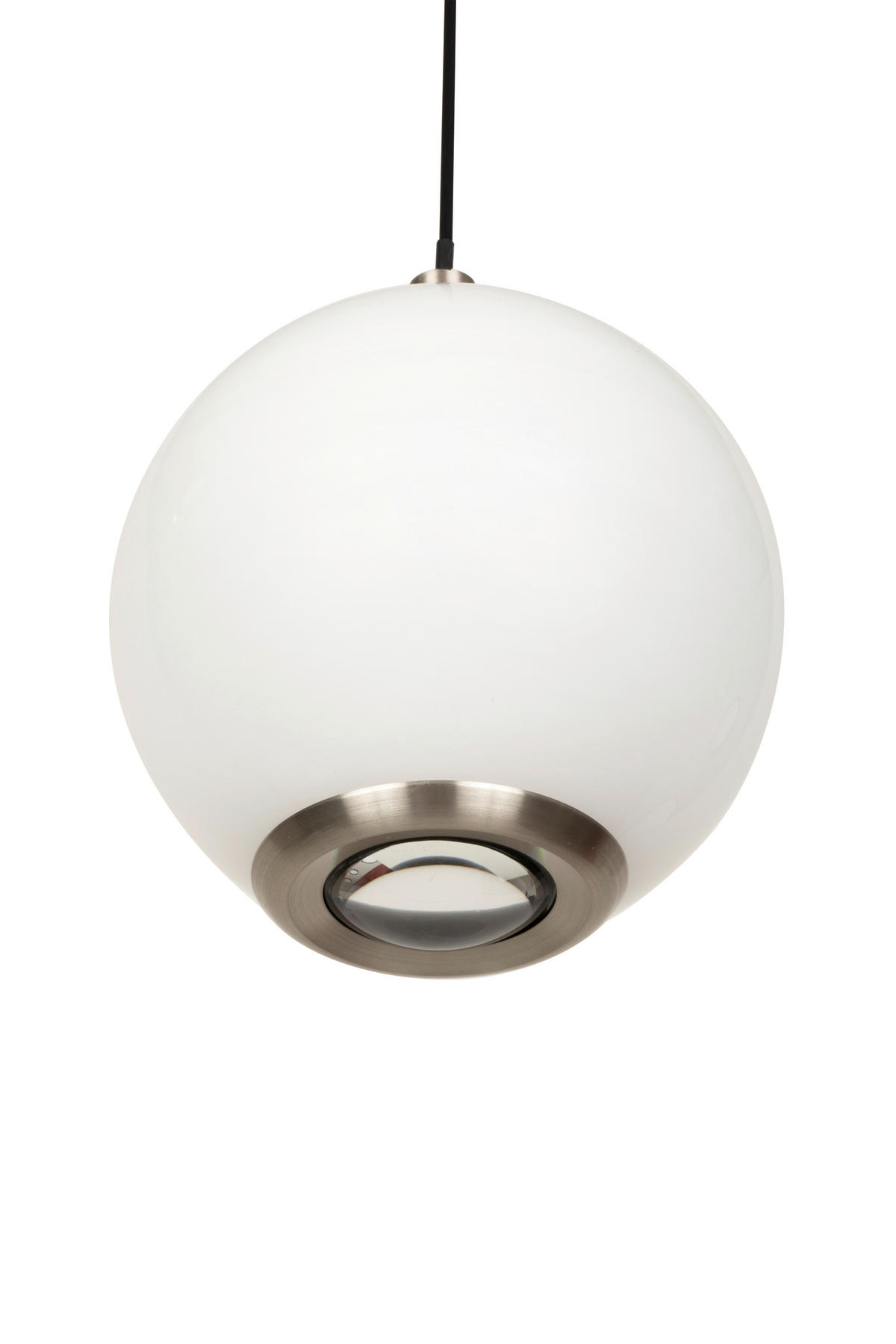 LED-HÄNGELEUCHTE Sabik 39/150 cm   - Weiß/Nickelfarben, Design, Glas/Metall (39/150cm) - Novel