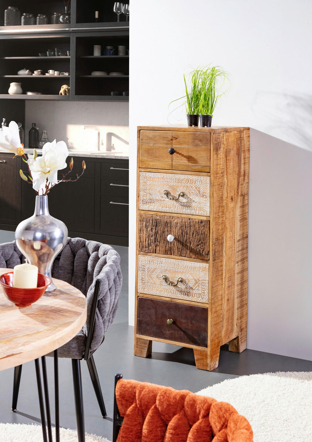 KOMMODE  in 46/120/40 cm  - Messingfarben/Multicolor, Design, Holz/Metall (46/120/40cm) - Landscape