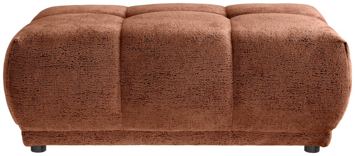 ECKSOFA Chenille Rostfarben  - Rostfarben/Schwarz, Modern, Kunststoff/Textil (284/250cm) - Livetastic