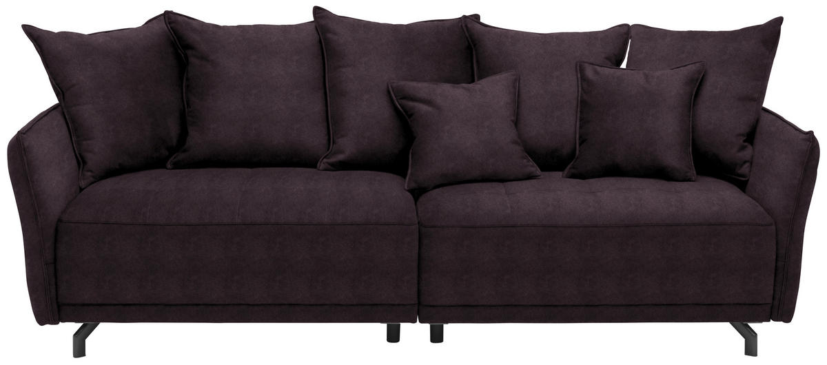BIGSOFA Velours Lila  - Lila/Schwarz, Design, Textil/Metall (226/91/103cm) - Carryhome