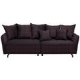 BIGSOFA  in Velours Lila  - Lila/Schwarz, Design, Textil/Metall (226/91/103cm) - Carryhome