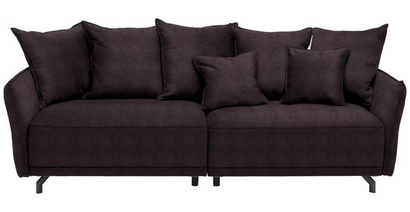 BIGSOFA  in Velours Lila  - Lila/Schwarz, Design, Textil/Metall (226/91/103cm) - Carryhome