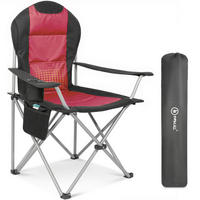 CAMPINGSESSEL - Rot/Schwarz, Basics, Textil/Metall (55/108/55cm) - Modante
