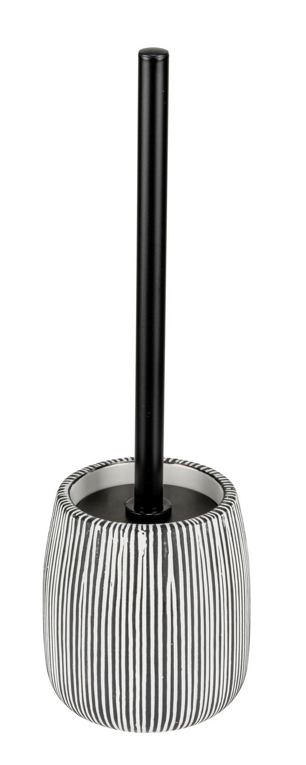 WC-BÜRSTENGARNITUR - Schwarz/Weiß, Basics, Keramik/Kunststoff (12/38/12cm) - Schöner Wohnen