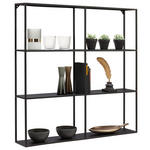 WANDREGAL 90/90/15 cm  - Schwarz, Trend, Metall (90/90/15cm) - Landscape