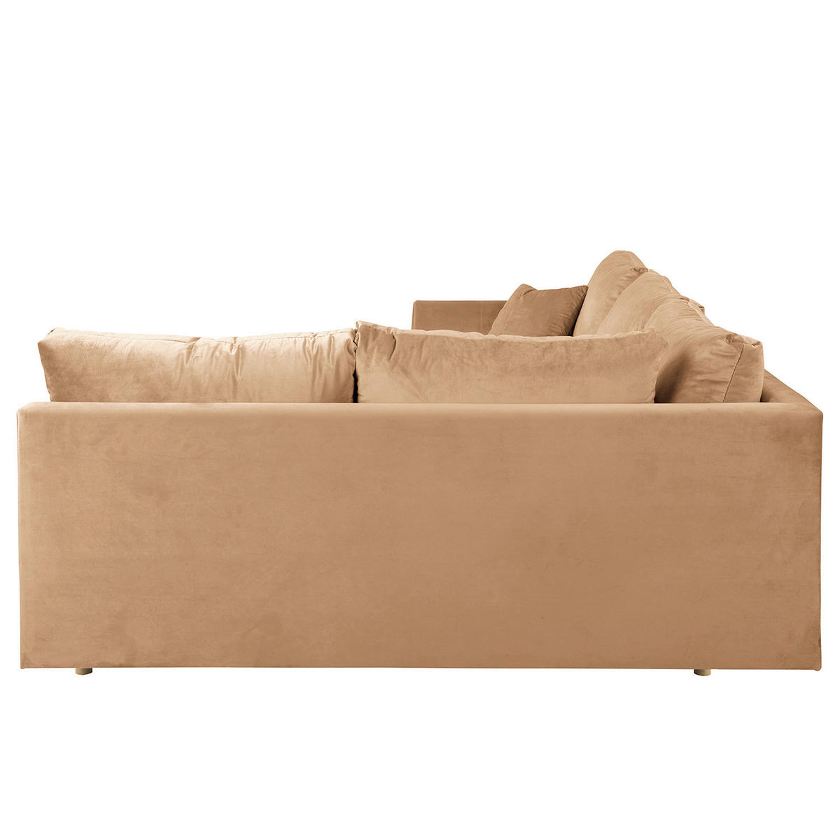 ECKSOFA Ariella in Samt Braun  231/161 cm  - Naturfarben/Braun, Design, Holz/Textil (231/161cm) - Livetastic