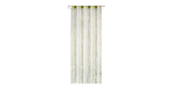 Fadenvorhang Stangendurchzug Rita B: 90cm, Grün/Weiß - Dunkelgrün/Weiß, KONVENTIONELL, Textil (90/245cm) - Luca Bessoni