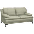 2-SITZER-SOFA Taupe Echtleder  - Taupe/Schwarz, Design, Leder/Metall (178/92/98cm) - Novel
