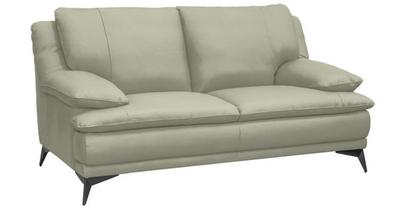 2-SITZER-SOFA Taupe Echtleder  - Taupe/Schwarz, Design, Leder/Metall (178/92/98cm) - Novel