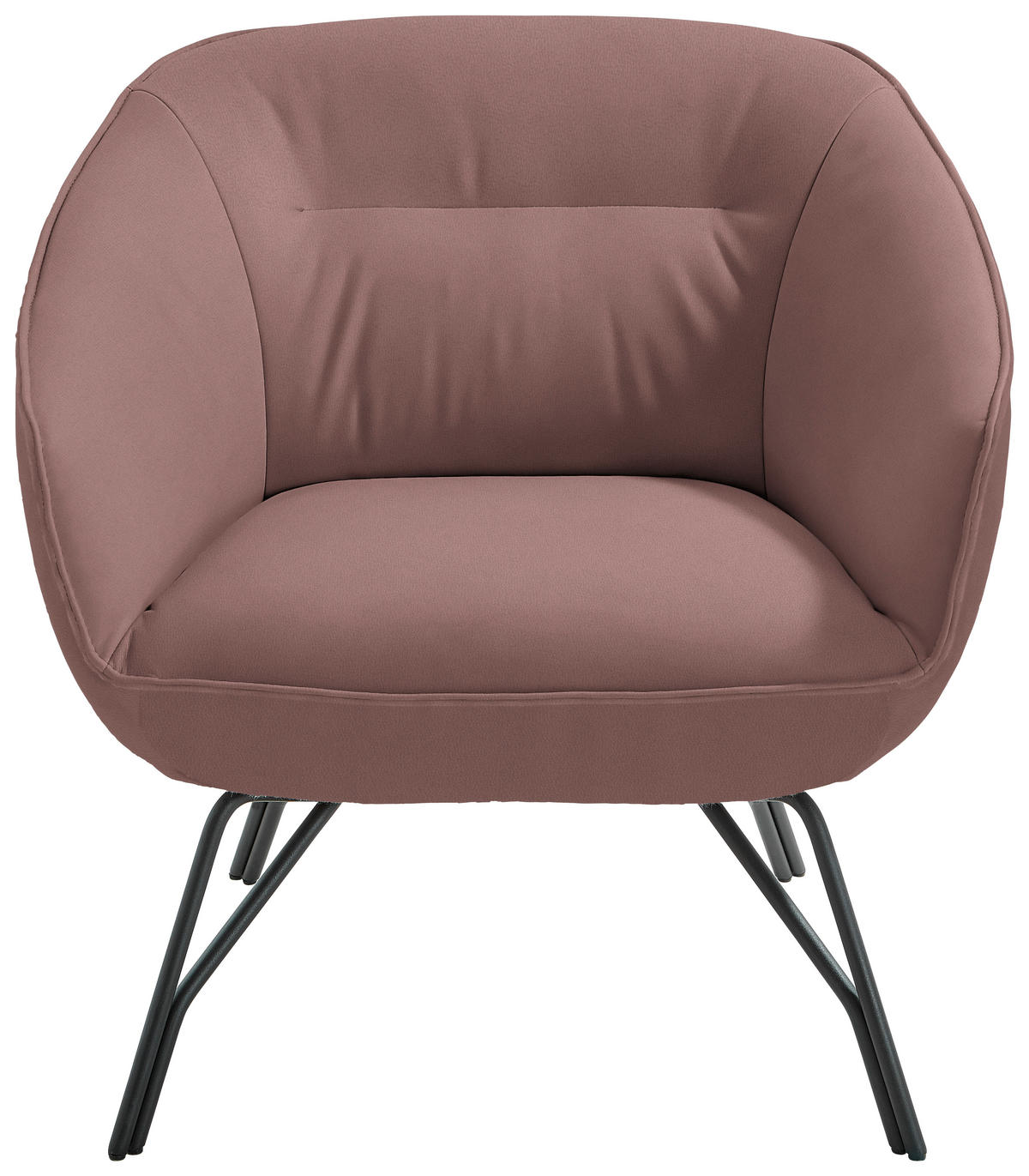 COCKTAILSESSEL in Echtleder Beere  - Beere/Anthrazit, Design, Leder/Metall (76/80/73cm) - Joop!