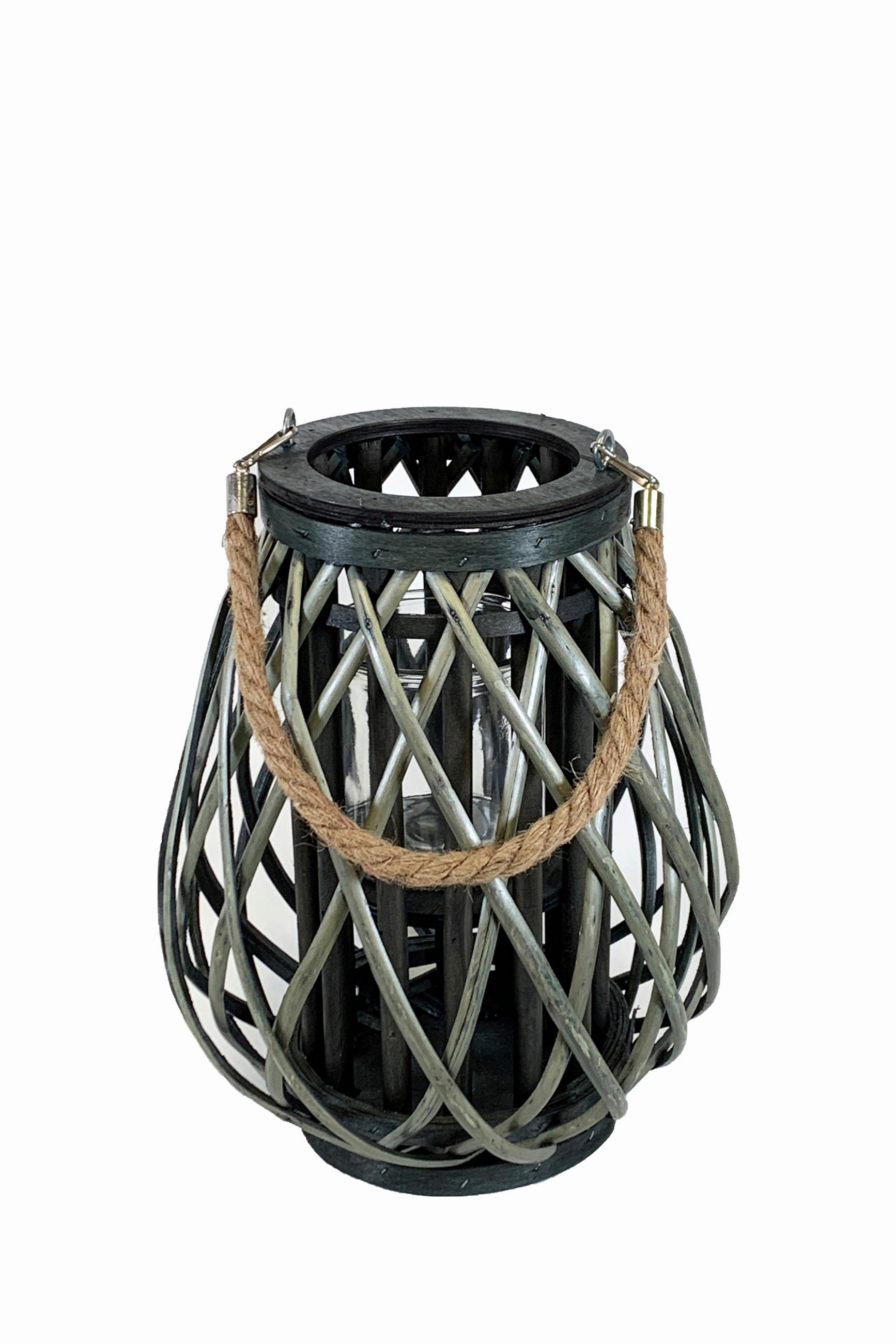 LAMPÁŠ drevo, kov, sklo - sivá, Basics, kov/drevo (25/30cm)