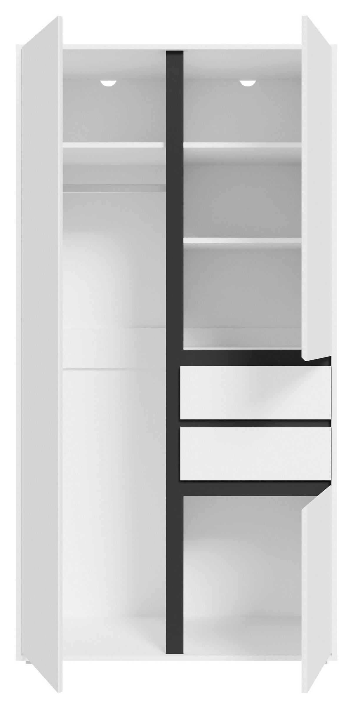 DREHTÜRENSCHRANK  in Weiß  - Weiß, MODERN, Holzwerkstoff (100/194/56cm) - MID.YOU