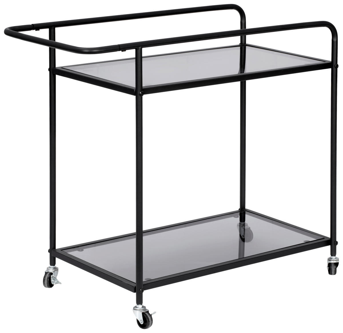 SERVIERWAGEN Schwarz  - Schwarz, Design, Glas/Kunststoff (71/69/38cm) - MID.YOU