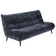 3-SITZER-SOFA Mikrofaser Dunkelblau  - Schwarz/Dunkelblau, KONVENTIONELL, Textil/Metall (230/100/101cm) - Hom`in