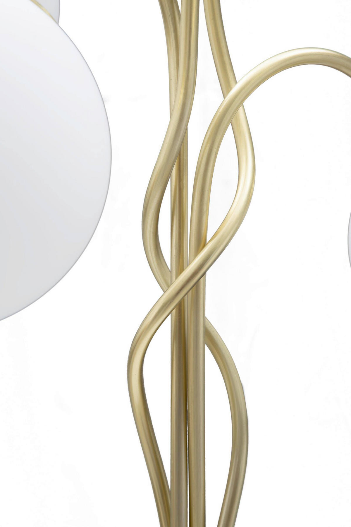 TISCHLEUCHTE 53/74 cm  - Goldfarben/Weiß, Trend, Glas/Metall (53/74cm) - Mauro Ferretti
