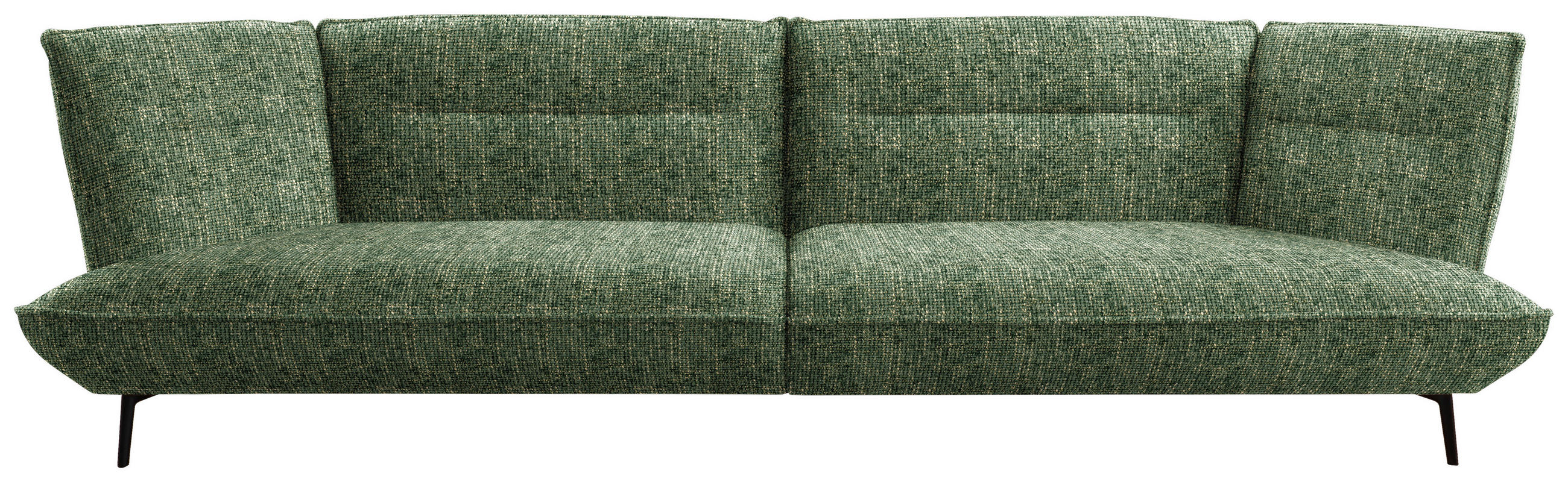 MEGASOFA in Flachgewebe Olivgrün  - Schwarz/Olivgrün, Design, Holzwerkstoff/Textil (339/92/99cm) - Moderano