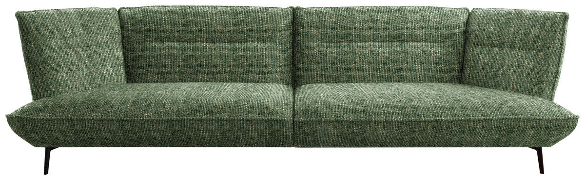 MEGASOFA in Flachgewebe Olivgrün  - Schwarz/Olivgrün, Design, Holzwerkstoff/Textil (339/92/99cm) - Moderano