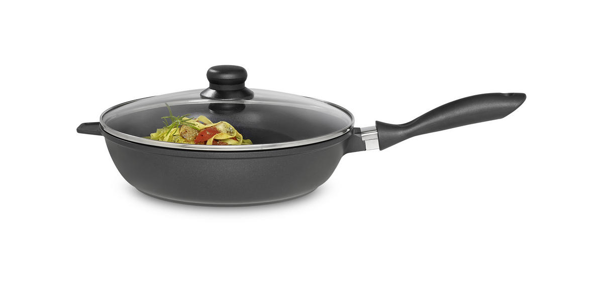 SCHMORPFANNE Keramikbeschichtung 28 cm  - Klar/Edelstahlfarben, Basics, Glas/Kunststoff (28cm) - Homeware Profession.