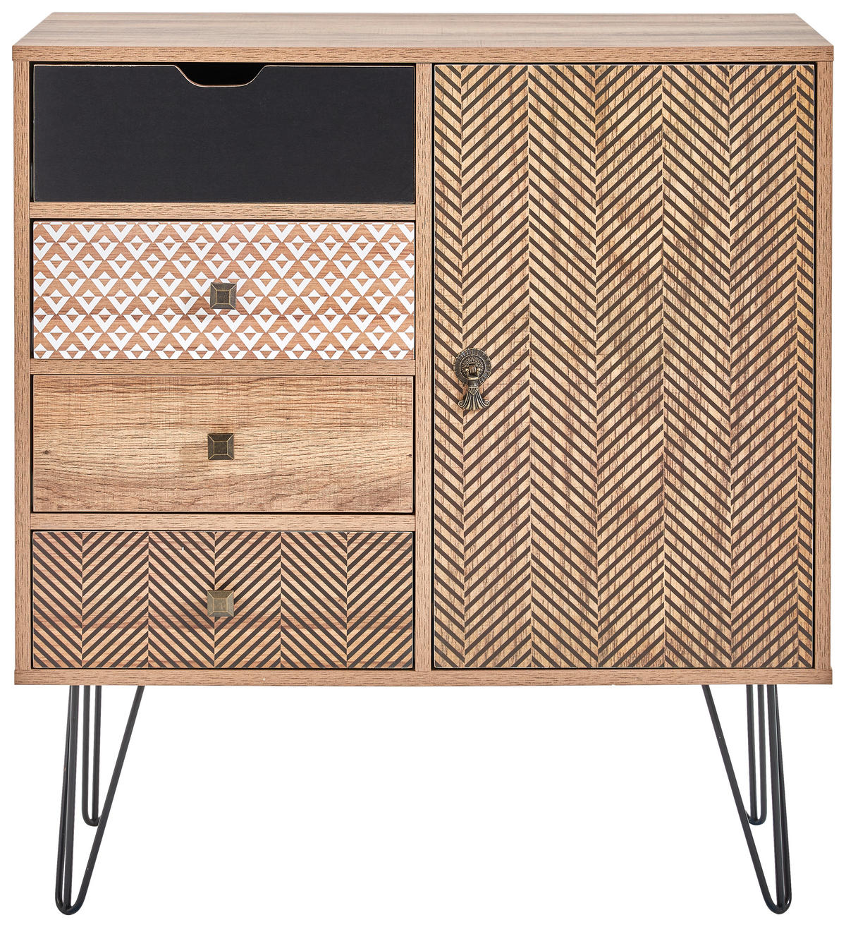 KOMMODE  in 79/86/39 cm  - Eichefarben/Messingfarben, Trend, Holzwerkstoff/Metall (79/86/39cm) - Carryhome