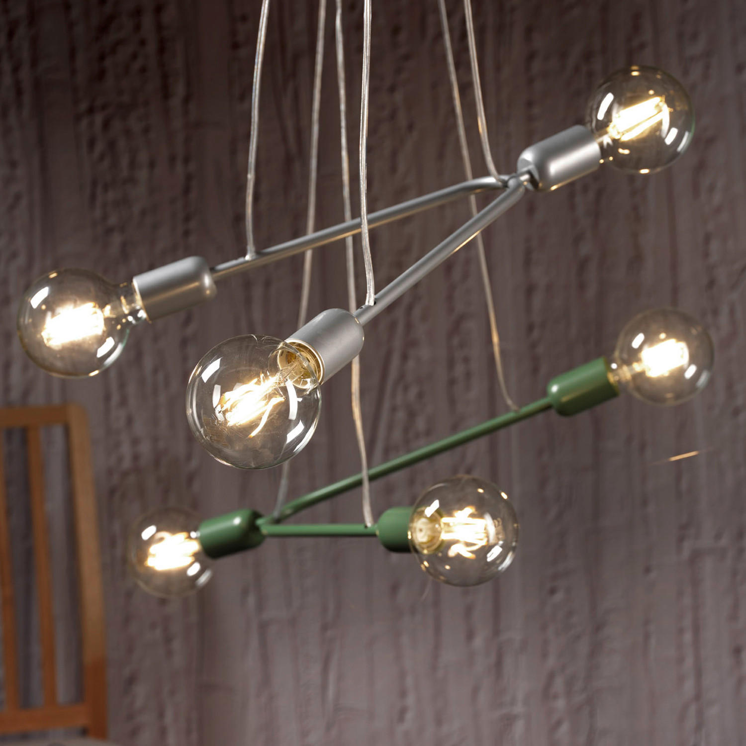 PENDELLEUCHTE 65/10/75 cm   - Grün, Design, Metall (65/10/75cm)