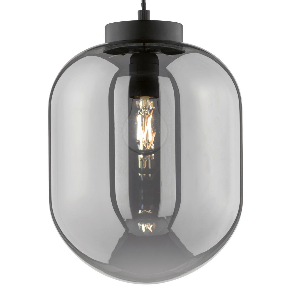 HÄNGELEUCHTE 24/140 cm    - Schwarz, Design, Glas/Metall (24/140cm) - Fischer & Honsel