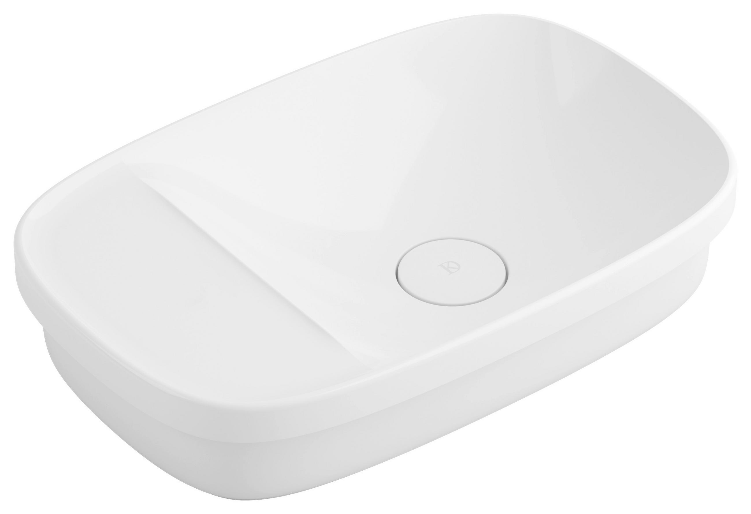WASCHBECKEN  - Weiss Hochglanz, Basics, Stein (58/14,8/38cm) - Dieter Knoll