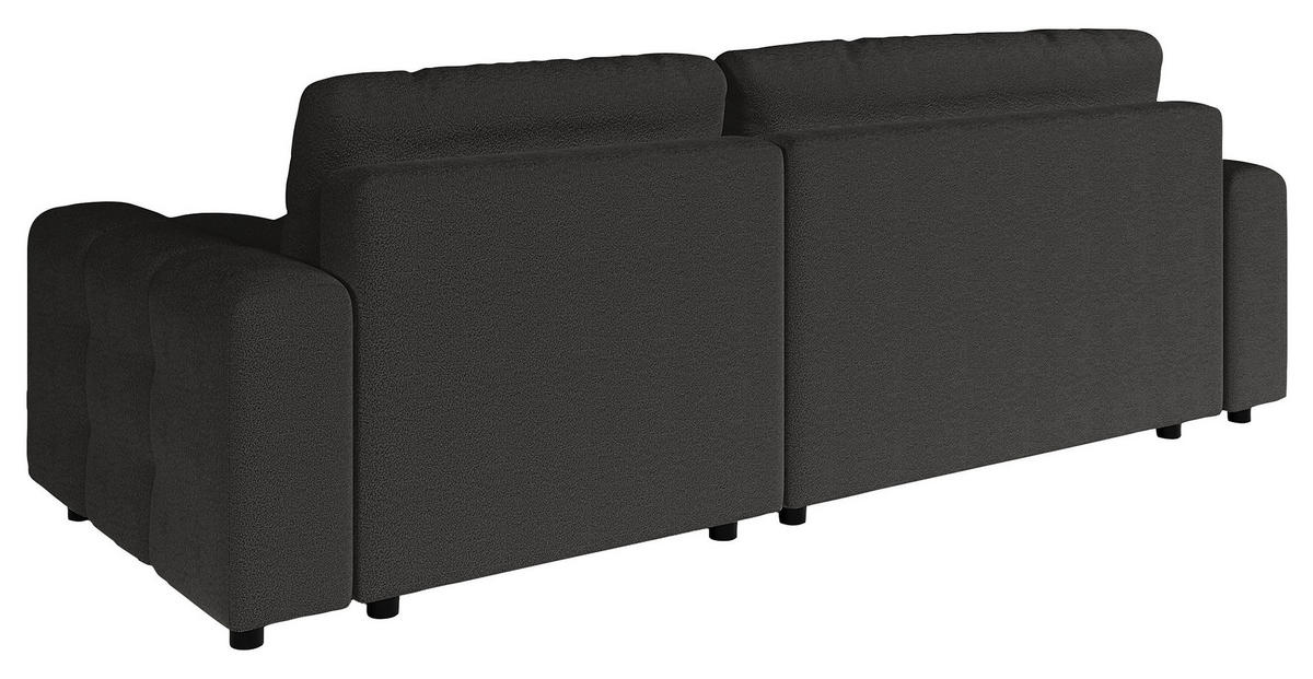 ECKSOFA Luki Schwarz Bouclé  - Schwarz, Design, Kunststoff/Textil (233/142cm) - Livetastic