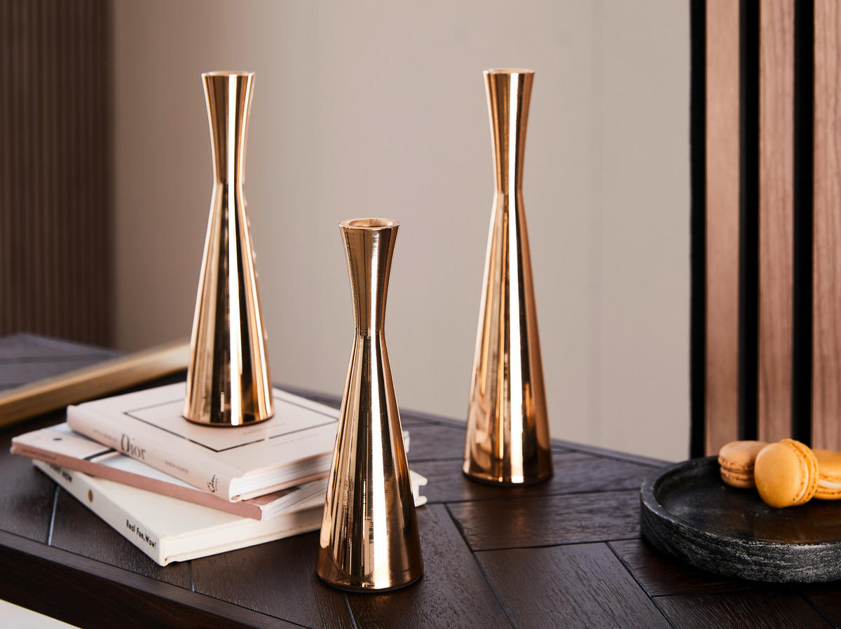 LJUSSTAKE  - guldfärgad, Basics, metall (6/20cm)