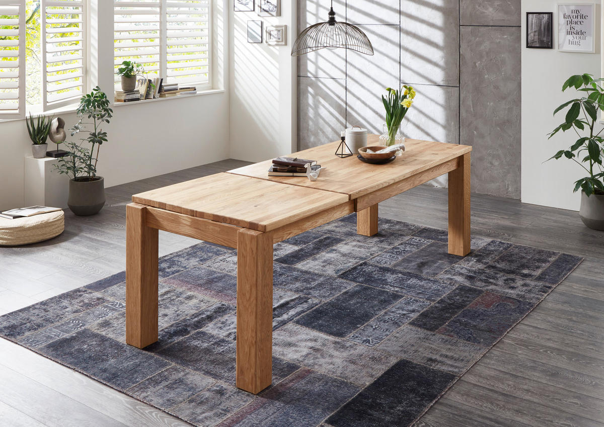 AUSZIEHTISCH Eichefarben rechteckig  ausziehbar  - Eichefarben, Basics, Holz (160-230/90/76cm) - Linea Natura