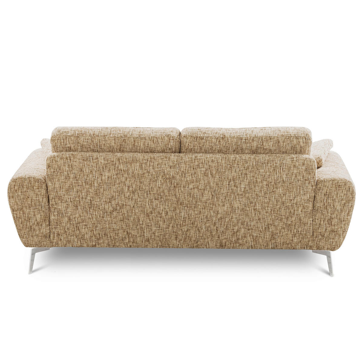 2-SITZER-SOFA Webstoff Hellbraun  - Chromfarben/Hellbraun, Design, Textil/Metall (157/85/92cm) - Livetastic